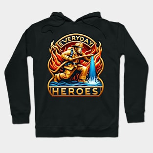 A Hero's Battle: Firefighter Taming Flames Hoodie